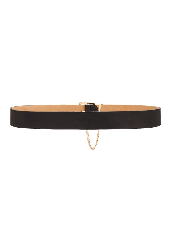 XS Streets Ahead Eleanor Belt in Black Leather & Gold Chain Buckle main image 6